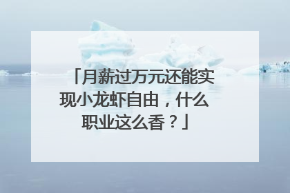月薪过万元还能实现小龙虾自由，什么职业这么香？