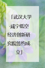 武汉大学·咸宁低空经济创新研究院签约成立