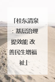 桂东清泉：基层治理提效能 改善民生增福祉