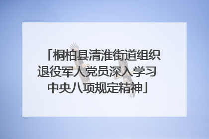 桐柏县清淮街道组织退役军人党员深入学习中央八项规定精神
