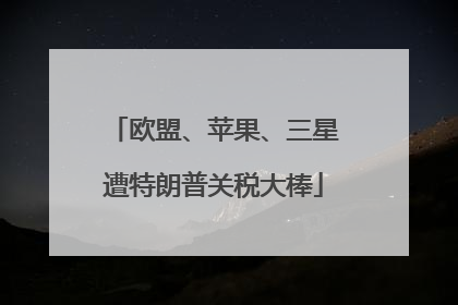 欧盟、苹果、三星遭特朗普关税大棒