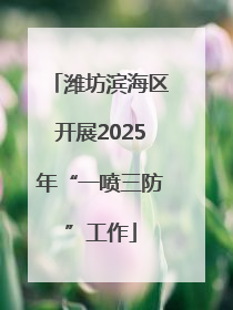 潍坊滨海区开展2025年“一喷三防”工作
