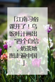 江南习俗课开了！乌饭叶汁画出“四个自信”，奶茶地图走遍中国