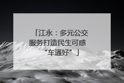 江永：多元公交服务打造民生可感“车通好”