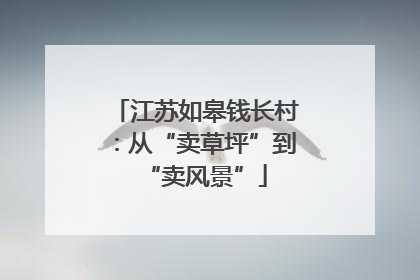 江苏如皋钱长村：从“卖草坪”到“卖风景”