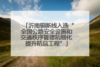 沂南铜新线入选“全国公路安全设施和交通秩序管理精细化提升精品工程”