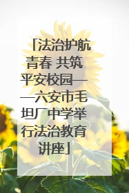 法治护航青春 共筑平安校园——六安市毛坦厂中学举行法治教育讲座