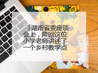 湖南省委座谈会上，隆回这位小学老师讲述了一个乡村教学点的温暖故事