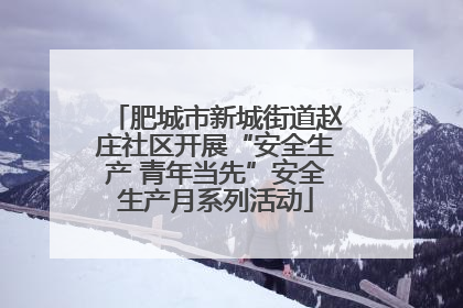 肥城市新城街道赵庄社区开展“安全生产 青年当先”安全生产月系列活动