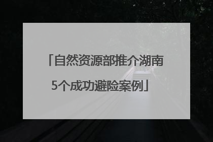 自然资源部推介湖南5个成功避险案例