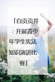自贡贡井：开展青少年学生宪法知识演讲比赛