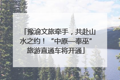 豫渝文旅牵手，共赴山水之约！“中原—奉巫”旅游直通车将开通