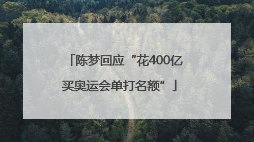 陈梦回应“花400亿买奥运会单打名额”