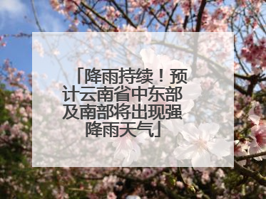 降雨持续！预计云南省中东部及南部将出现强降雨天气