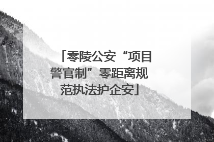 零陵公安“项目警官制”零距离规范执法护企安