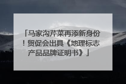 马家沟芹菜再添新身份！贸促会出具《地理标志产品品牌证明书》