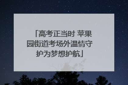 高考正当时 苹果园街道考场外温情守护为梦想护航