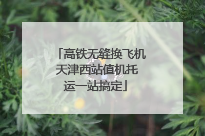 高铁无缝换飞机 天津西站值机托运一站搞定