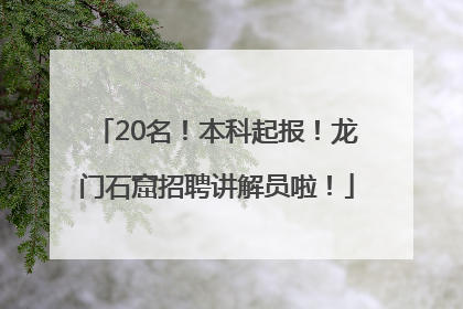 20名！本科起报！龙门石窟招聘讲解员啦！