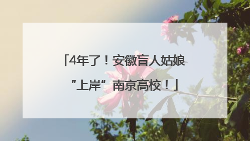 4年了！安徽盲人姑娘“上岸”南京高校！