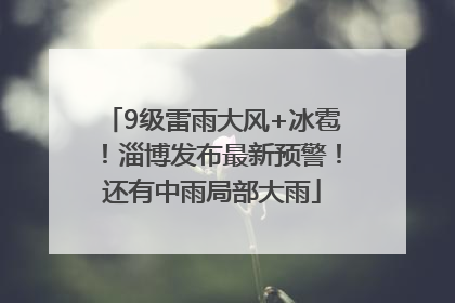 9级雷雨大风+冰雹！淄博发布最新预警！还有中雨局部大雨